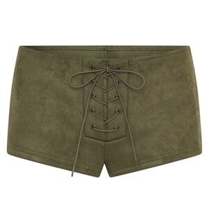 White Fox Boutique “Don’t Speak” Faux Suede Shorts